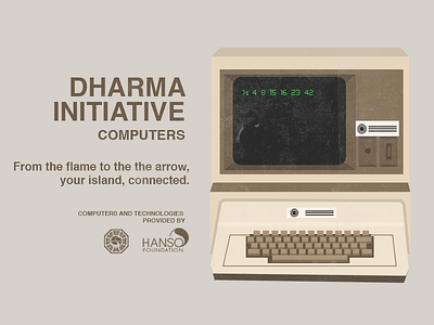 Vintage Dharma Ad computer dharma dharma initiative illustration lost television tv vector vintage