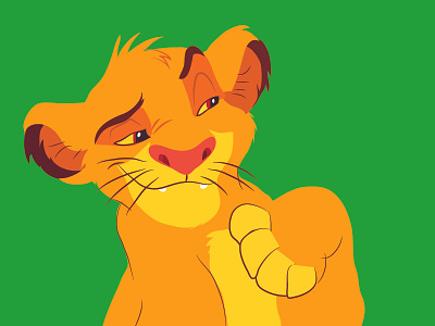 Simba animal character children design disney illustration kids lion lion king