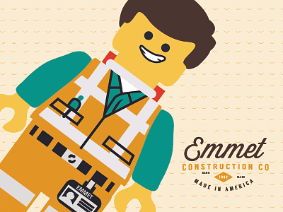 Emmet Construction Co. character children design emmet film illustration kids lego movie