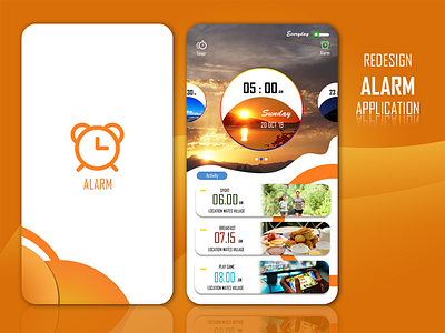 Modern Alarm app design ui ux web