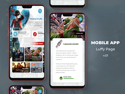 Mobile App - Luffy Page Story app design ui ux