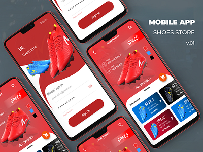 Mobile App - Shoes Store app design ui ux