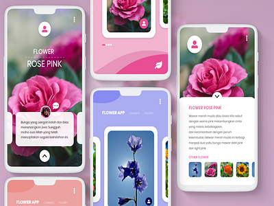 Mobile App - Flower app flat minimalis mobile app ui ux