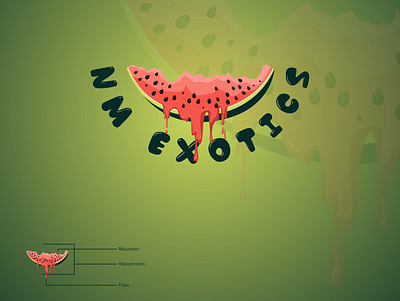 NM EXOTICS brand design branding clean concept creative design exotics fruit graphic design logo new mexico unique watermelons