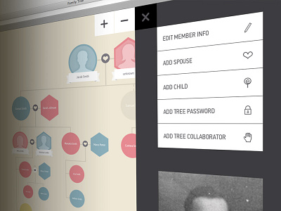Family Tree Admin buttons clean family family tree flat genealogic tree web website