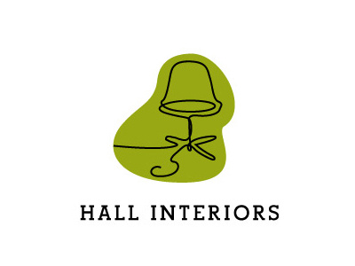 Hall interiors logo chair green interior decorator line art logo