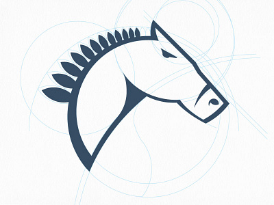 Horse racing black fast fern horse logo