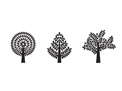 Stylized trees assets icons illustration tree trees