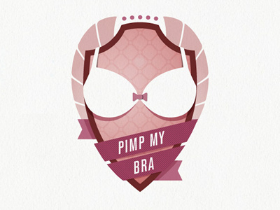 Pimp my bra logo development bra logo pink ribbon shield wings