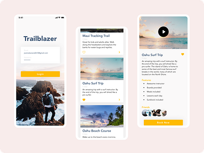 Trailblazer Mobile App Concept concept design mobile travel app