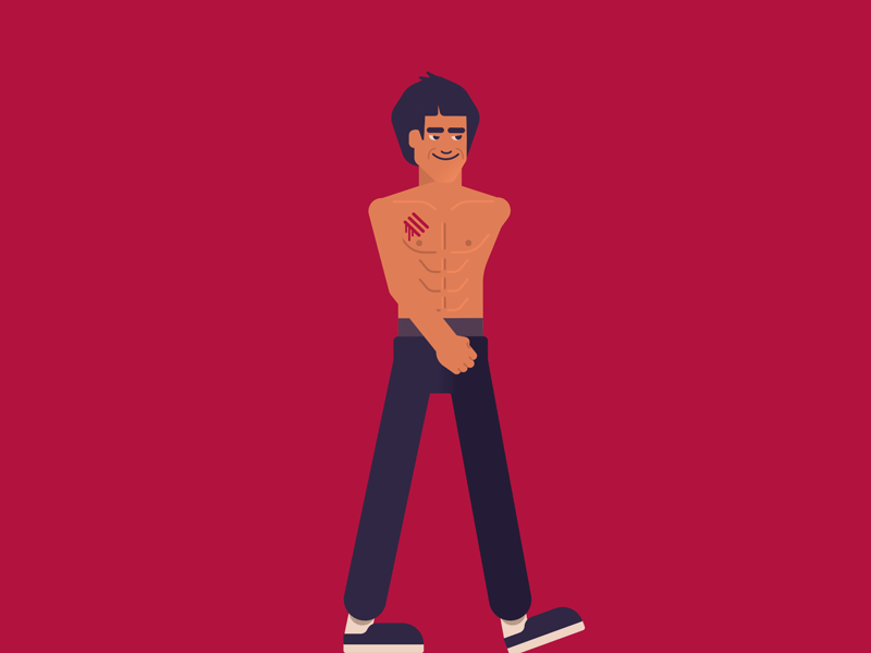 Bruce Lee - Double Bounce bruce lee character animation character design double bounce walkcycle