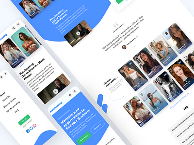 Dating Website Homepage bride agency daily ui dating matching matchmaking menu mobile design tinder user interface ux ui ux design web design