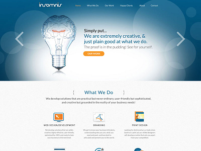 InSomnis Home Page Design design parallex responsive web web design wordpress