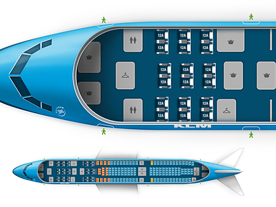KLM - Airbus A330-200 a330 200 airbus airport flight illustration klm seating seatplanner