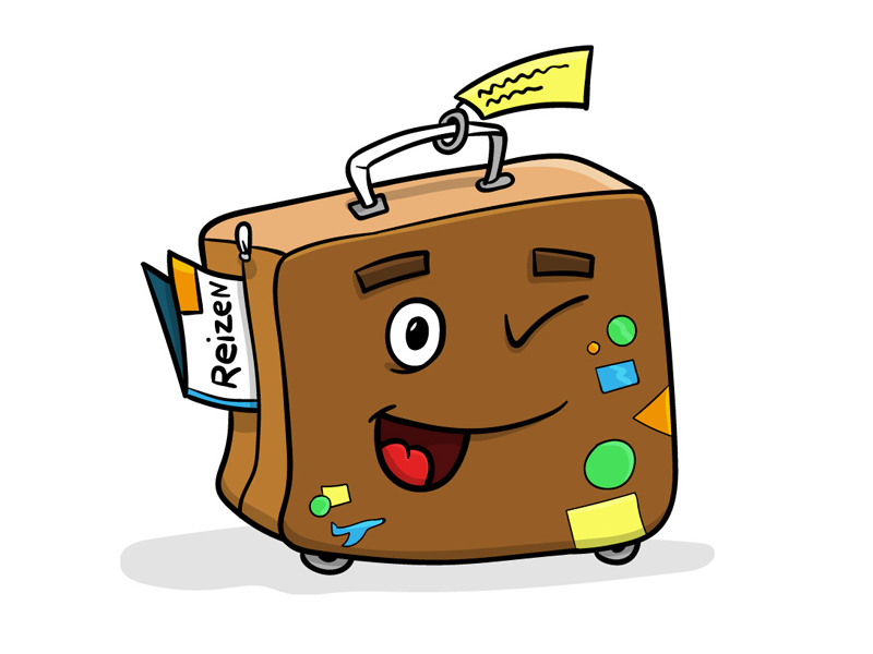 Suitcase vacation travel travelling colourful happy illustration luggage suitcase