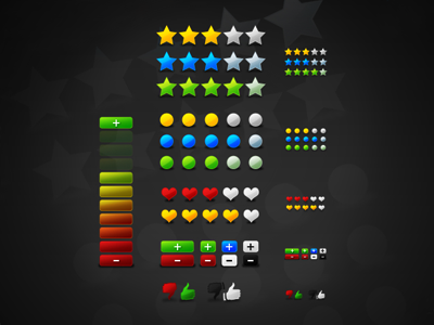 Rating Pack envato graphicriver heart hearts icon icons rate rating star stars