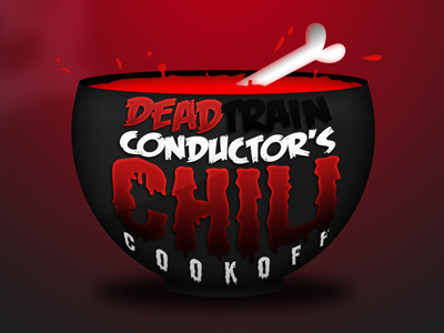 Dead Train Conductor's Chili Cookoff bloody chili cookoff ghost haunted horror illustration logo scary train