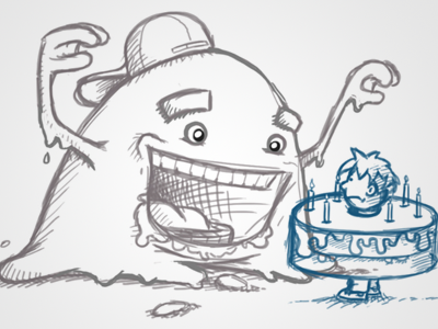 Tutorial tutorial illustration photoshop guide how-to monster slime goo cake cartoon
