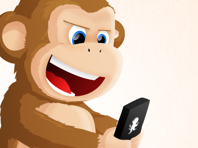 Text Monkey cartoon illustration masot mobile monkey phone text