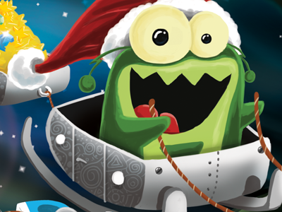 An Alien with a Christmas Hat - Finished alien an alien with a magnet android christmas card game happy new year holidays ios santa