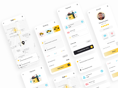 Cab Booking App app cabbooking cabbookingapp car design mobileapp taxibooking ui ux uxui