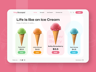 YmyScoops! - Ice Cream Web Hero Header