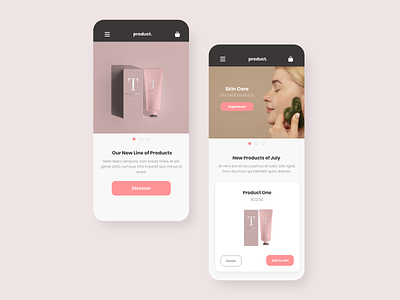Webshop Skin Care adobe xd app beauty products care design items products sell shopping shopping cart skin care ui web webshop