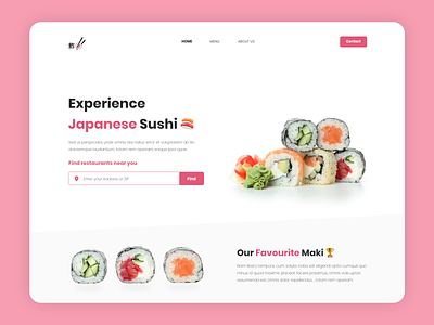 Sushi Landing Page 🍣 branding design dish food illustration japanese food landing page logo order product design sushi ui ux web web ui website