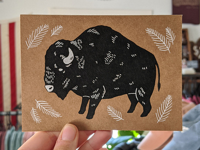 Bison greeting card