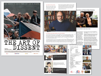 Art of Dissent press kit design documentary design graphic design press kit print design publication publication design