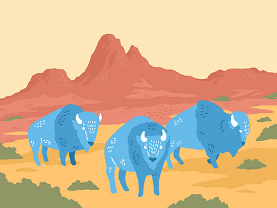 Roaming Bison Sticker Design