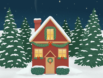 Holiday House art digital digitalart drawing graphic design holiday illustration procreate procreate art