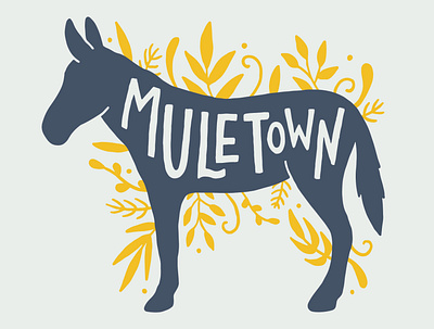 Muletown, Tennessee floral art branding design drawing graphic design illustration procreate procreate art sticker tourism