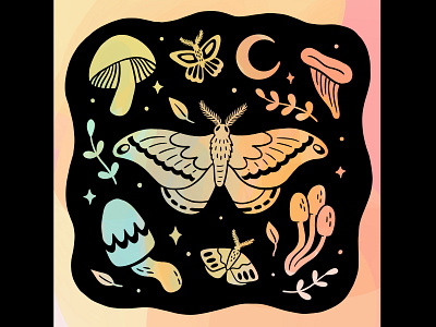 Moth sticker design