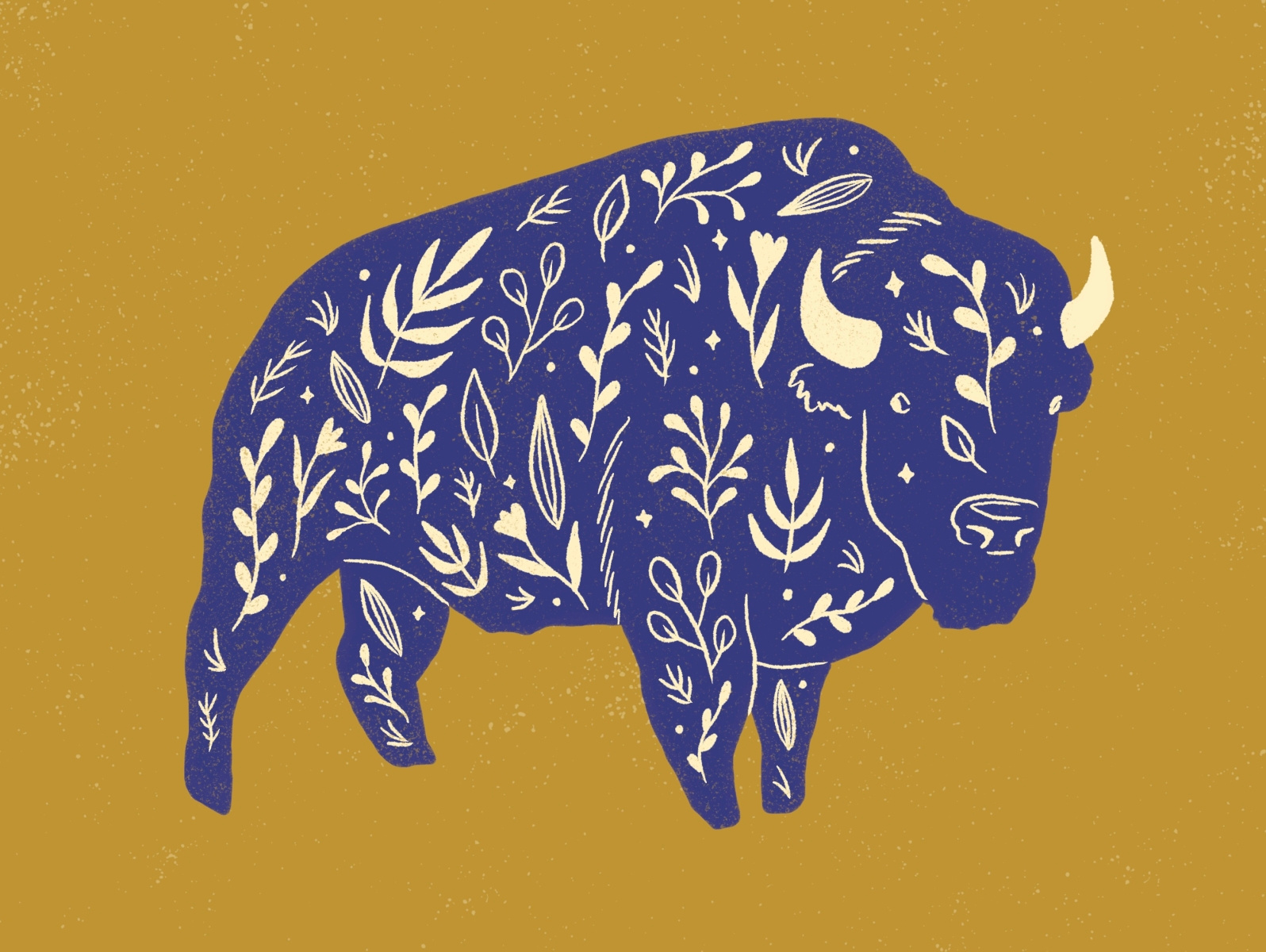 Floral bison by Katie Nieland on Dribbble