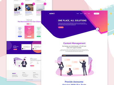 Home page for Marketing Agency agency clean corporate home page marketing agency modern startup ui ux web site