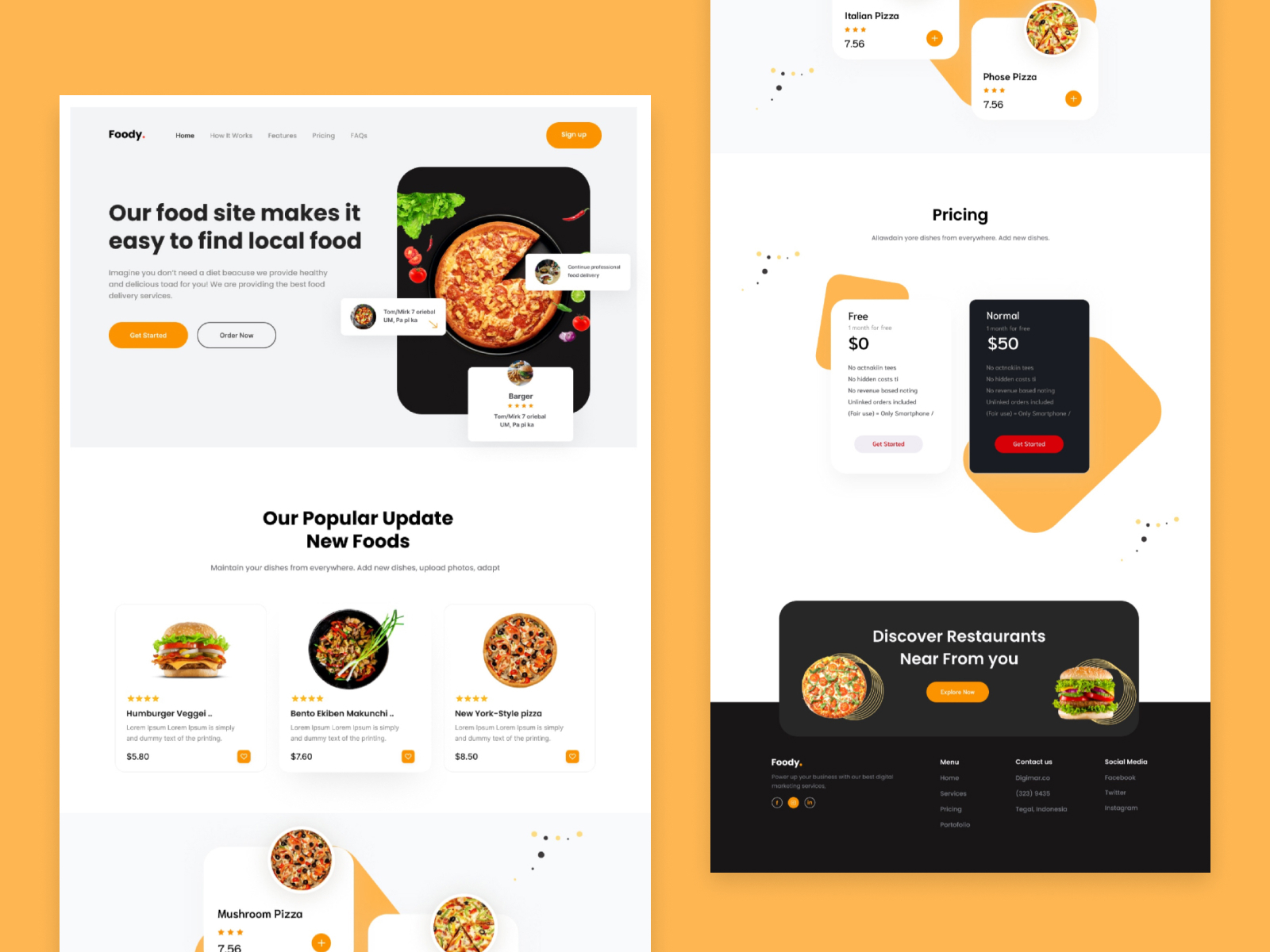 Foody Website Landing Page Design by Abdul Azeem on Dribbble