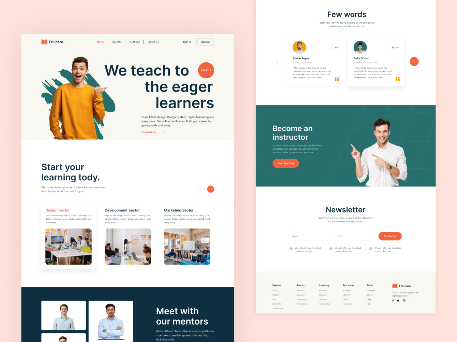 Educare Website Landing Page By Abdul Azeem On Dribbble