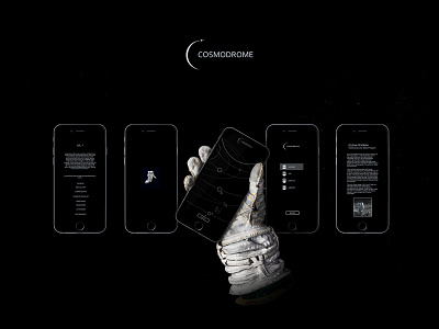 COSMODROME® | Black Mobile App app astronaut black clean dark design iphone logo minimal minimalism mobile screen shot space ui user experience user interface ux vector white