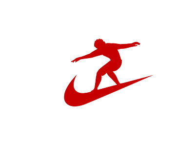 Nike surfer air design fun graphic design illustration logo logofolio logos logotype mark modern nike portfolio red skate sport surf swoosh symbol vector