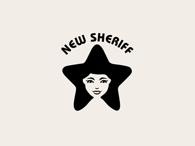 SHERIFF STAR LOGO black bold branding character design face girl illustration logo logofolio mark modern native negative space portfolio sheriff star symbol vector woman