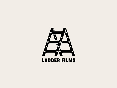 Film strip + ladder logo black branding cinema design film graphic design illustration ladder logo logofolio logotype mark modern movie portfolio screen show stairs strip vector