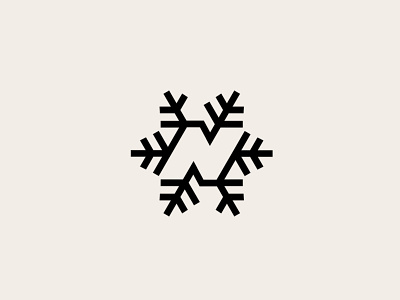 N & Snowflake logo black branding design graphic design illustration letter logo logofolio logotipo logotype mark modern monogram n portfolio snow snowflake symbol typography vector