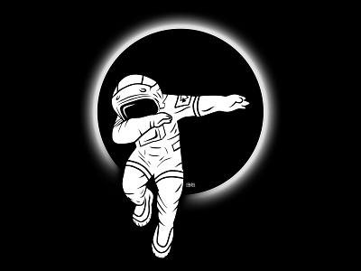 T-Shirt - ASTRONAUT DAB astronaut black dab eclipse illustration space spaceman t shirt typography vector white