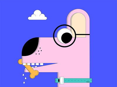 Little doggie loves his biscuits dog doggie flat illustration illustration minimal vector illustration