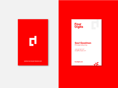 Four Digits - Visit Cards brand cyber design security stationery