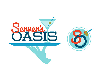 Server's Oasis Logo and Icon brand logo restaurant retro servers oasis