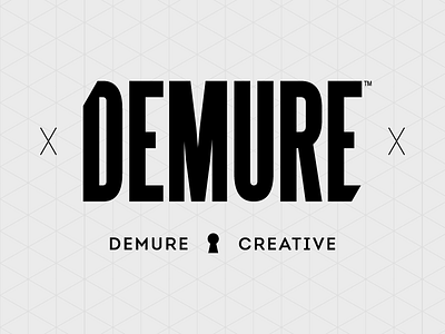 Demure Creative Logo aggressive angular branding demure creative logo slick typography