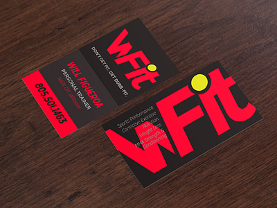 WFit Logo and Business Cards brand business cards clean dark fitness fresh logo typography wfit
