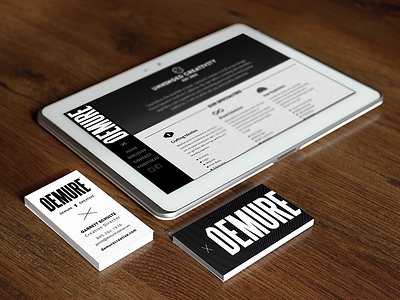 Demure Creative Branding angular bold business cards clean demure creative logo slick web design